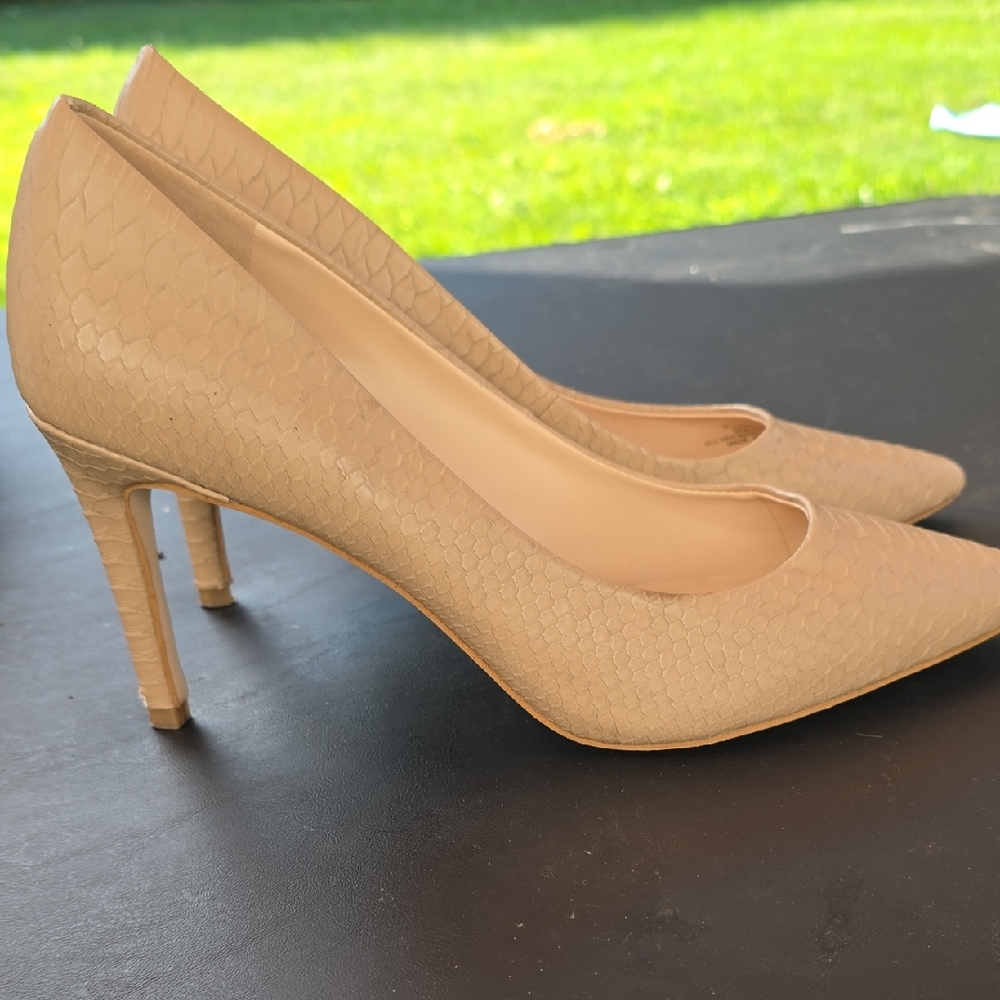 Tan Pointed-Toe Heels